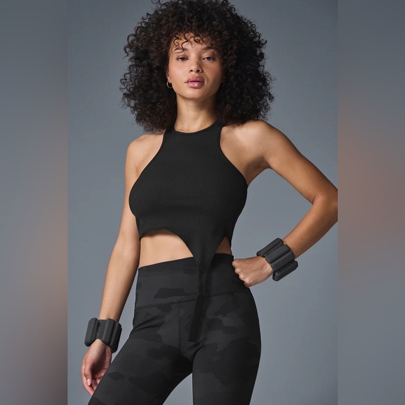 ALO Yoga Tops - Black Alosoft Ribbed Revelation Tank size Small